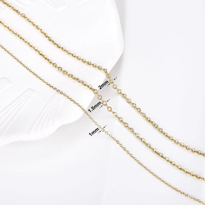 Peris Gems 10pcs Gold Color Stainless Steel Link 45/50/55/60CM Bulk Necklace Chains Jewelry Cuban Chains Wholesale Chain Chokers DIY Crafts SHEIN Amazon Temu