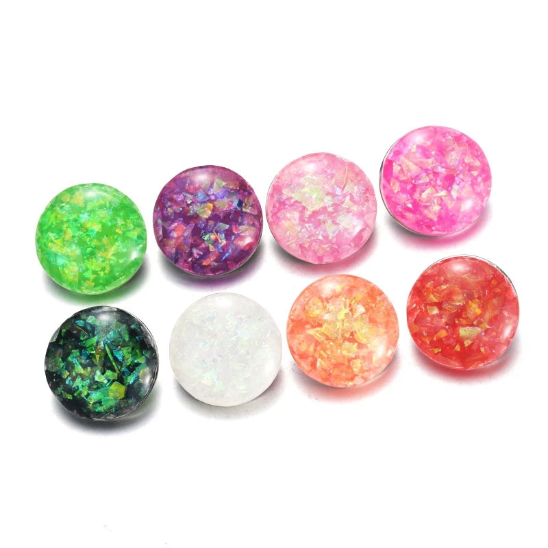 Peris Gems  10pcs/lot New Mixed Snap Jewelry Glass Resin Charms 18mm Snap Button Jewelry for 18mm Snaps Bracelet SHEIN Amazon Temu