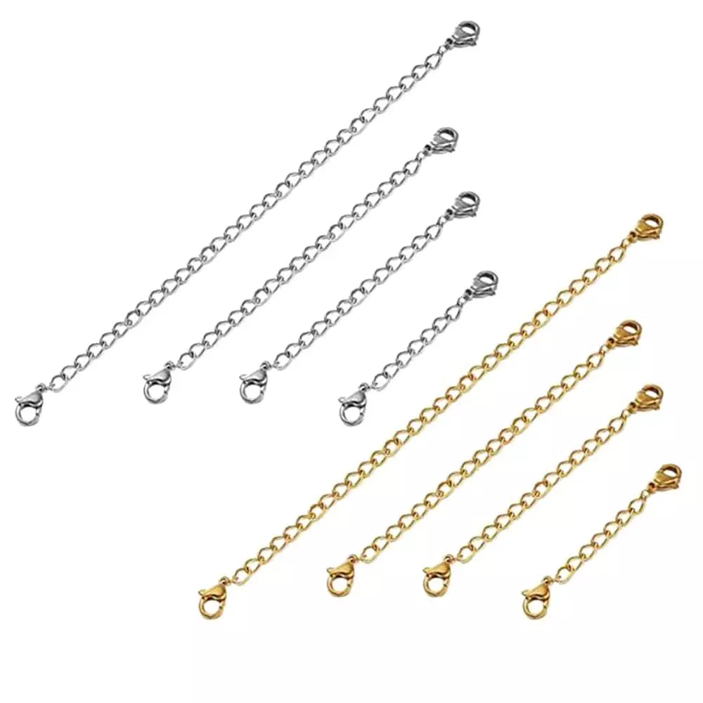 Peris Gems  10pcs Stainless Steel Extender Chain Adjustable Necklace Bracelet, Lobster Clasps Extension Link Set for DIY Jewelry Making SHEIN Amazon Temu