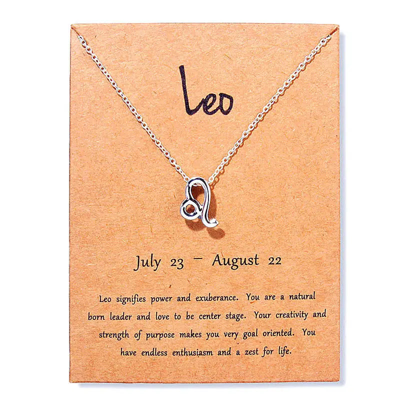 Peris Gems  12 Constellations Zodiac Horoscope Necklaces with Card SHEIN Amazon Temu