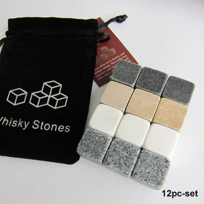 Peris Gems  12pc mixed in bag Drixon 100% Natural Whiskey Stones Sipping Dry Ice Cube Whisky Stone Whisky Rock Cooler Wedding Gift Favor Christmas Bar SHEIN Amazon Temu