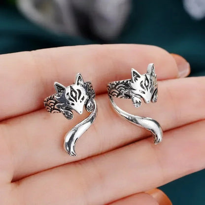 Peris Gems  2024 New Trendy Fox Shape Clip Earrings for Women Antique Silver Color  Ear Cuff  Girl Statement Jewelry Drop Ship SHEIN Amazon Temu