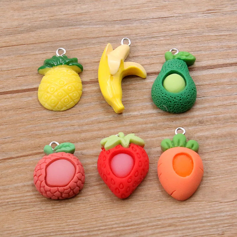 Peris Gems 24A02-7 10Pcs 27 Styles Mix Fruit Animals Flowers Sieve Resin Earring Charms Diy Findings Keychain Bracelets Pendant For Jewelry Making SHEIN Amazon Temu