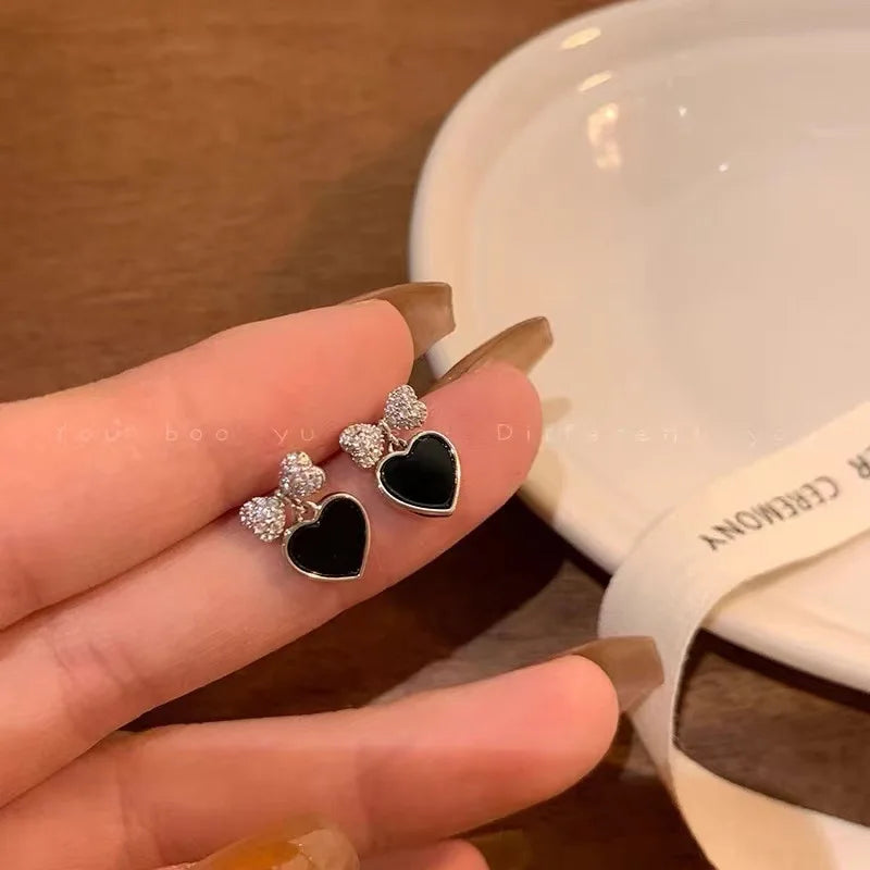 Peris Gems  3 Black Heart Geometric Dangle Earrings for Women SHEIN Amazon Temu