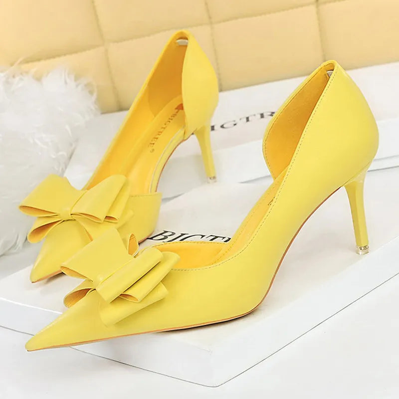 Peris Gems  3168-A2-yellow7.5cm / 34 High Fashion Stiletto Style High Heels for Women SHEIN Amazon Temu