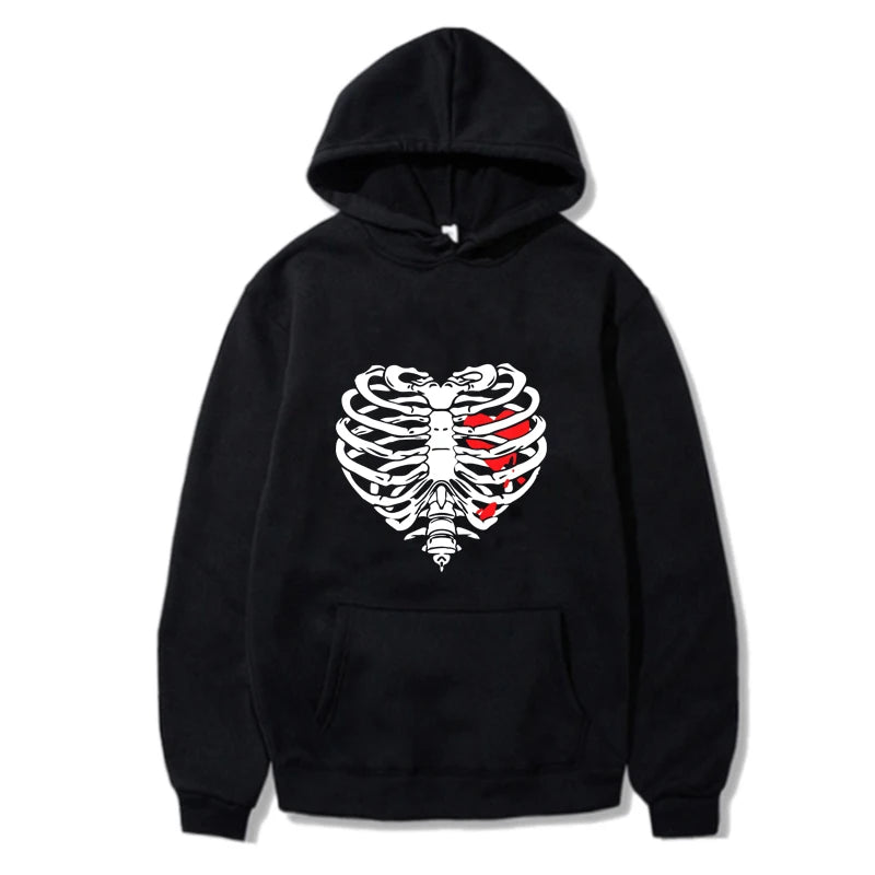 Peris Gems 40722-H01-HEI / L Women/Men Hoodie Funny Skull Bones Gothic Graphic Sweatshirt Pullover Long Sleeve Streetwear Casual Y2k Outerwear Fall Winter SHEIN Amazon Temu