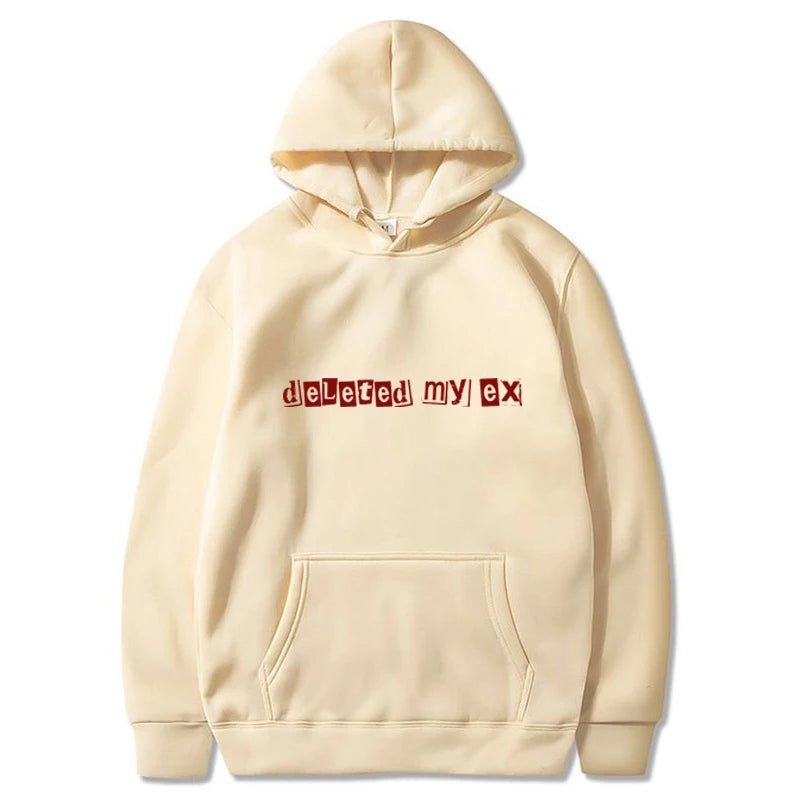 Peris Gems 40931-H01-XING / L Deleted My Ex Funny Letter Y2k Graphic Hoodie Women&