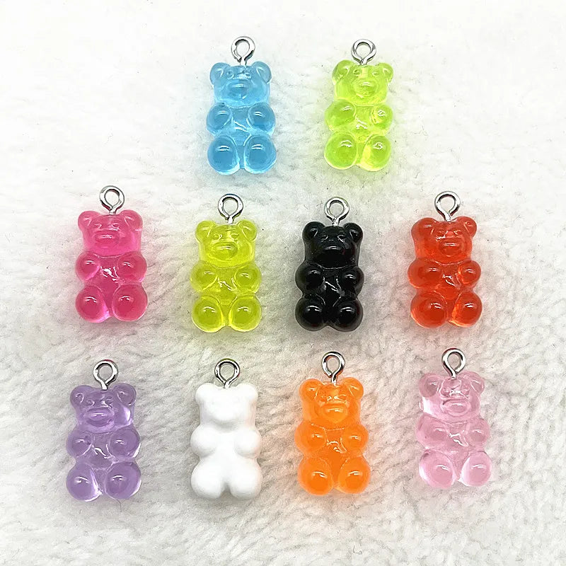 Peris Gems 46 10Pcs Candy Bear Pendant Charms for Necklace Bracelet Earrings Jewelry Making Diy Findings Resin Bears Christmas Making SHEIN Amazon Temu