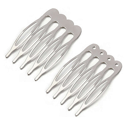 Peris Gems  5teeth Rhdoium 10pcs 5/10 Teeth DIY Metal Hairpin Comb Claws SHEIN Amazon Temu