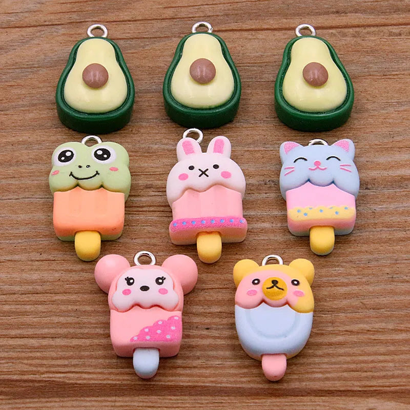 Peris Gems 7K02-7 10Pcs 27 Styles Mix Fruit Animals Flowers Sieve Resin Earring Charms Diy Findings Keychain Bracelets Pendant For Jewelry Making SHEIN Amazon Temu