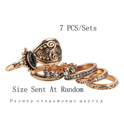 Peris Gems  7pcs/Set Bohemian Finger Rings for Women - Antique Gold SHEIN Amazon Temu