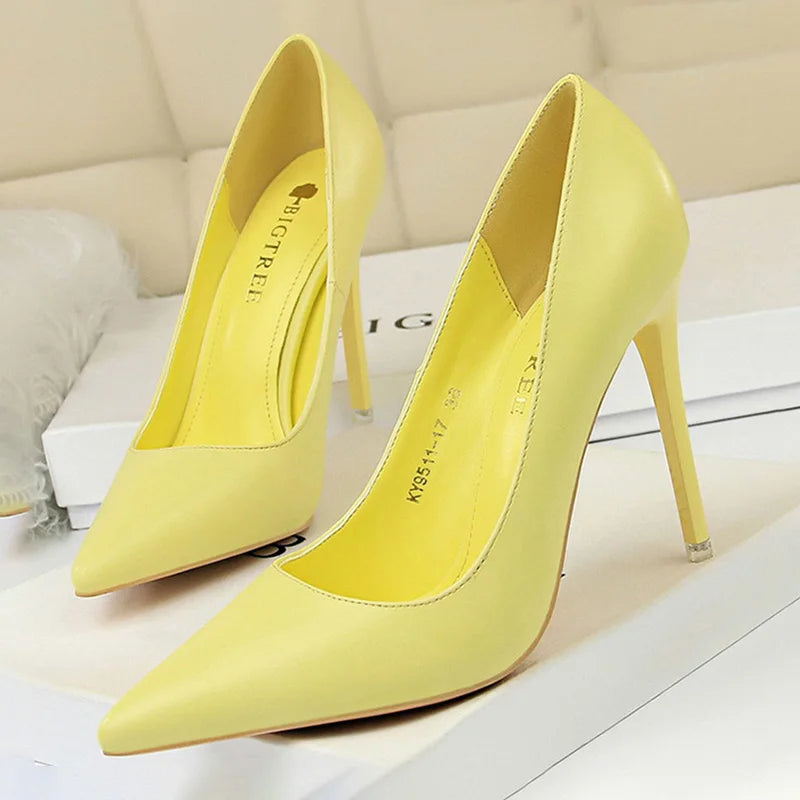 Peris Gems  9511-17-yellow10.5cm / 34 High Fashion Stiletto Style High Heels for Women SHEIN Amazon Temu