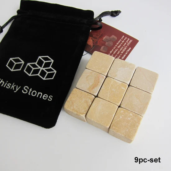 Peris Gems  9pc beige in bag Drixon 100% Natural Whiskey Stones Sipping Dry Ice Cube Whisky Stone Whisky Rock Cooler Wedding Gift Favor Christmas Bar SHEIN Amazon Temu