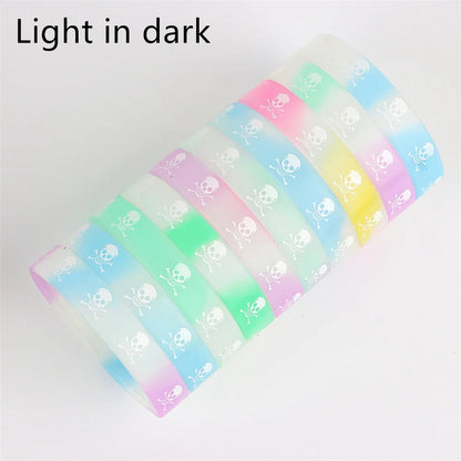 Peris Gems a / CHINA / 30pcs 10/20/30/50Pcs/Lot Fashion Simple Luminous Silicone Bracelet For Men Women Sports Love Mixed Style Jewelry Birthday Party Gifts SHEIN Amazon Temu