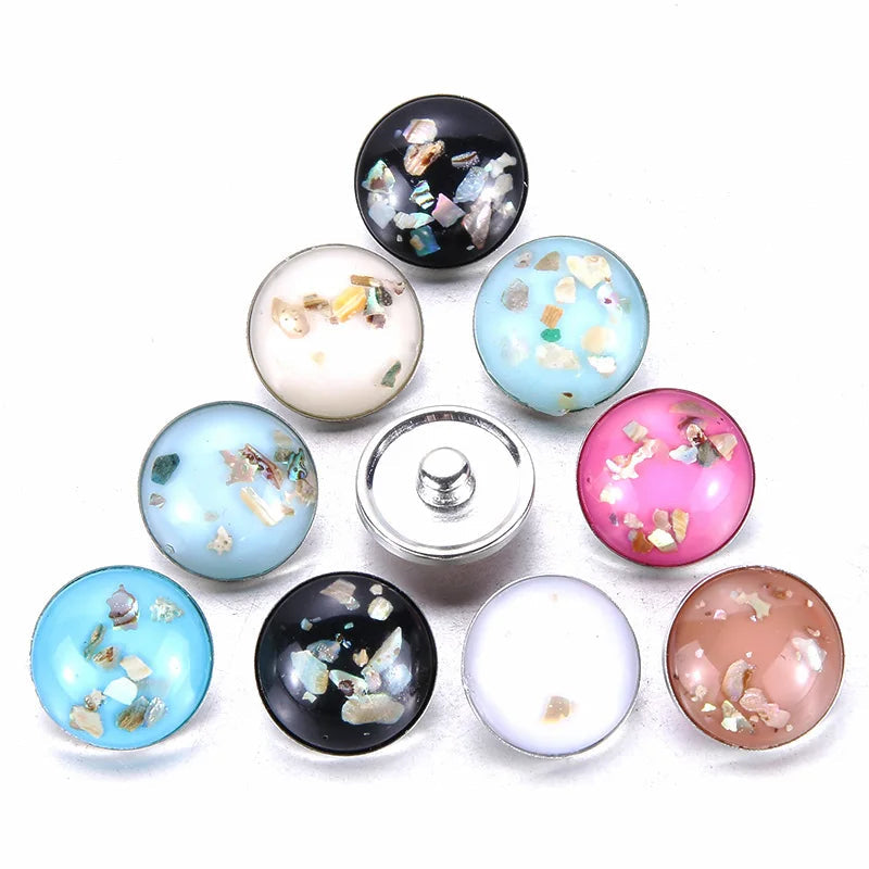 Peris Gems  A1978-MIX 10pcs/lot New Mixed Snap Jewelry Glass Resin Charms 18mm Snap Button Jewelry for 18mm Snaps Bracelet SHEIN Amazon Temu