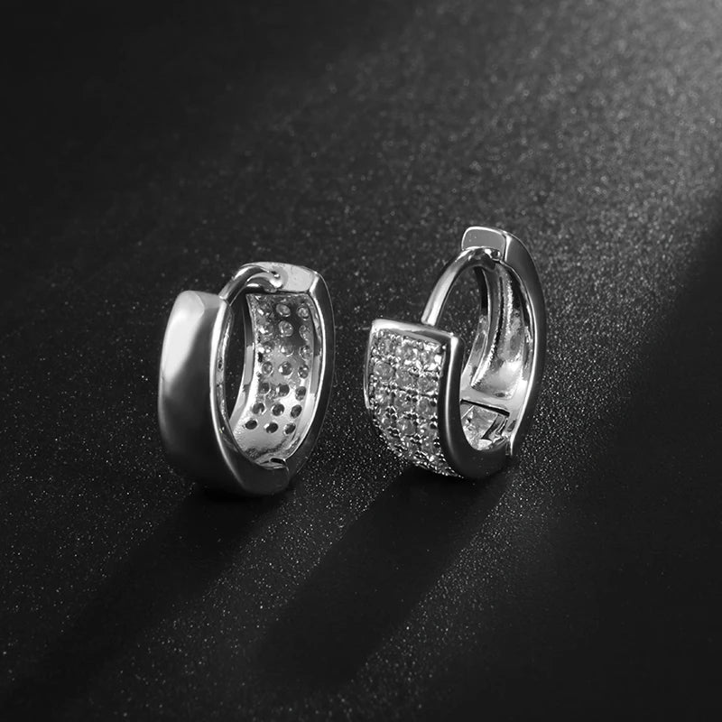 Peris Gems  AL2340 Rock Biker Style Iced Diamond Hoop Huggie Earrings for Men SHEIN Amazon Temu