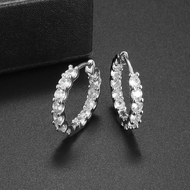 Peris Gems  AL4599-Silver Rock Biker Style Iced Diamond Hoop Huggie Earrings for Men SHEIN Amazon Temu
