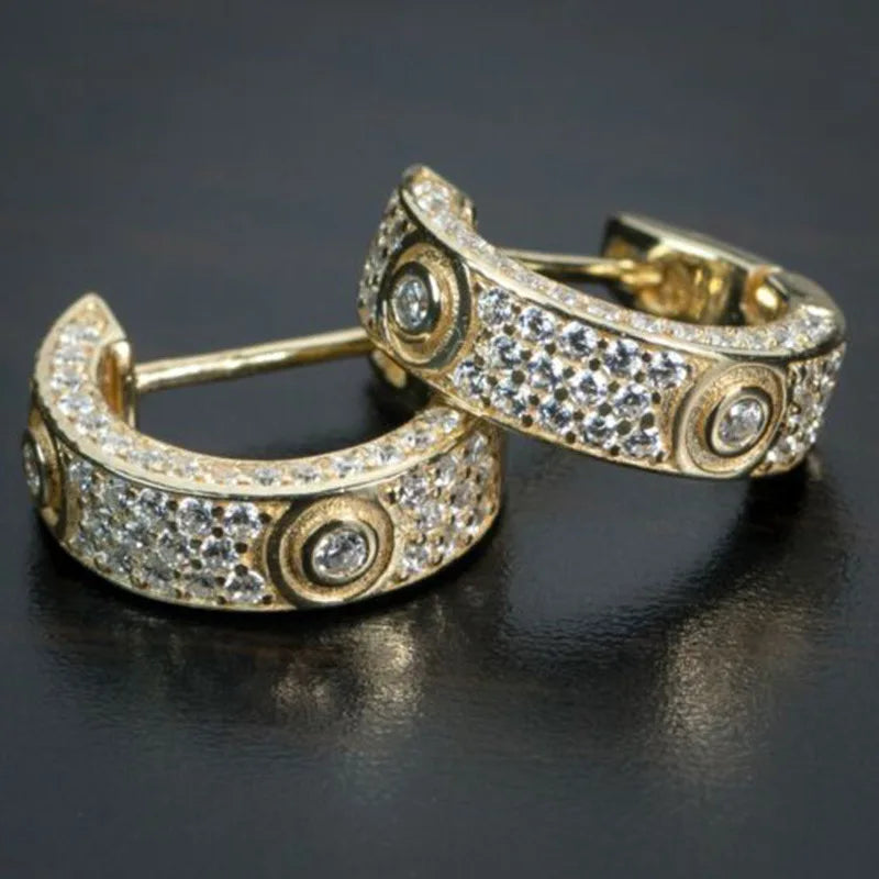 Peris Gems  AL6511-Gold Rock Biker Style Iced Diamond Hoop Huggie Earrings for Men SHEIN Amazon Temu