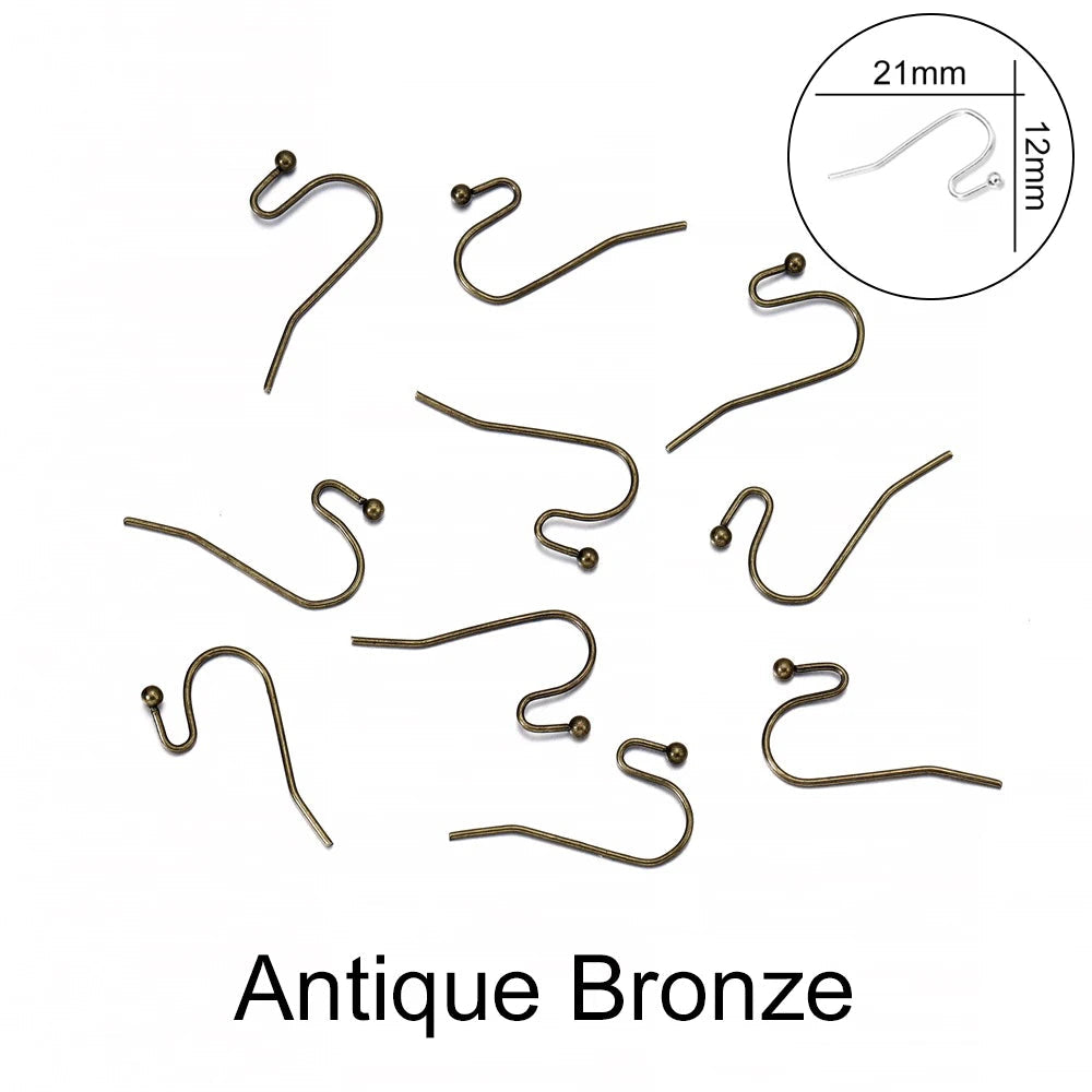 Peris Gems Antique Bronze 1 / Parallel 100pcs/lot 20*17mm 10 Color Iron Bead Charms Earring Wires With Ear Hook Earrings Clasp Findings Supplies For Jewelry Making DIY SHEIN Amazon Temu