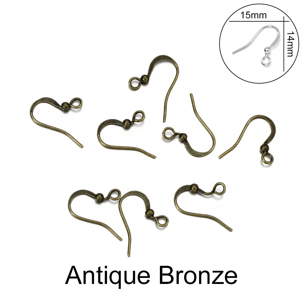Peris Gems Antique Bronze 3 / Parallel 100pcs/lot 20*17mm 10 Color Iron Bead Charms Earring Wires With Ear Hook Earrings Clasp Findings Supplies For Jewelry Making DIY SHEIN Amazon Temu