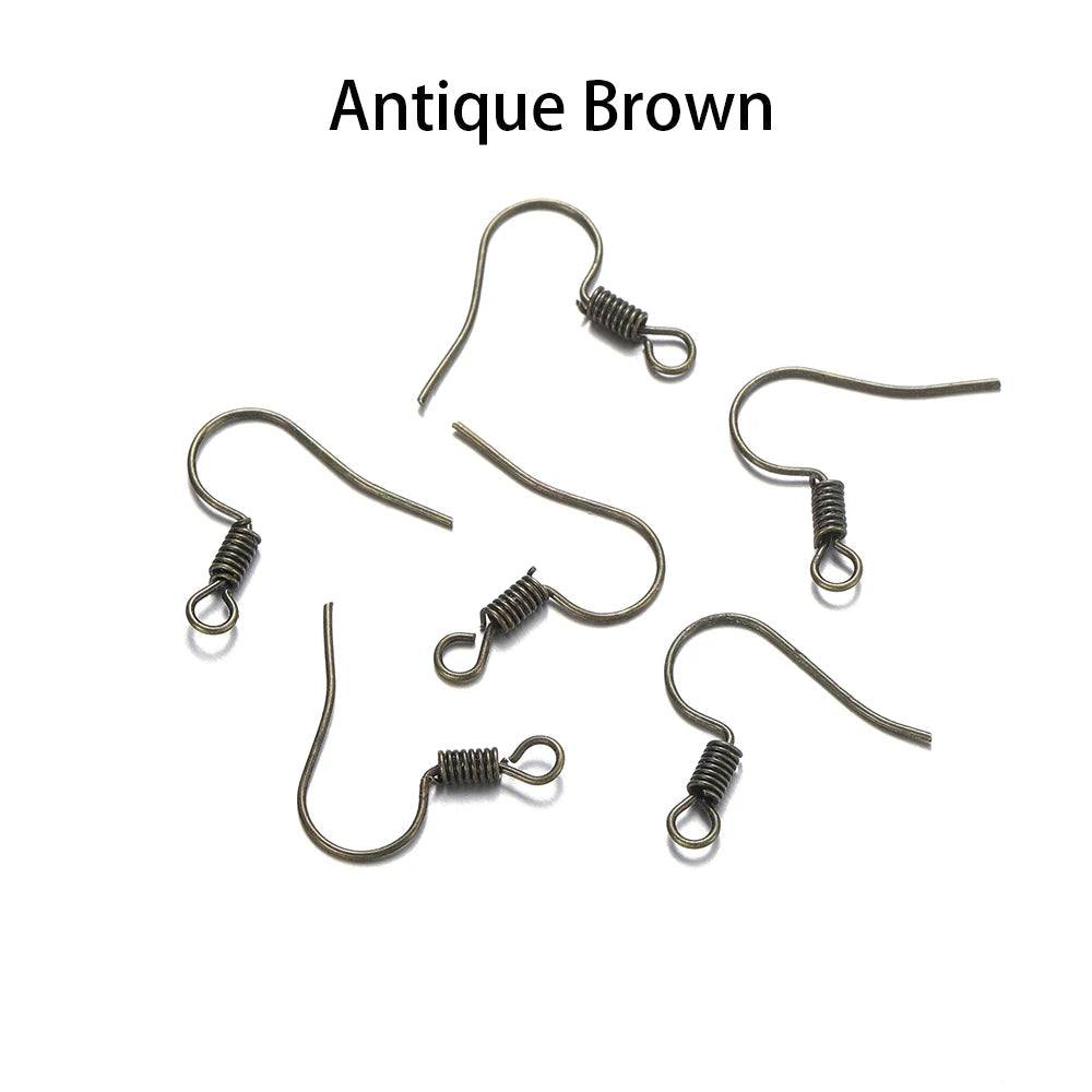 Peris Gems Antique Brown 4 / Parallel 100pcs/lot 20*17mm 10 Color Iron Bead Charms Earring Wires With Ear Hook Earrings Clasp Findings Supplies For Jewelry Making DIY SHEIN Amazon Temu