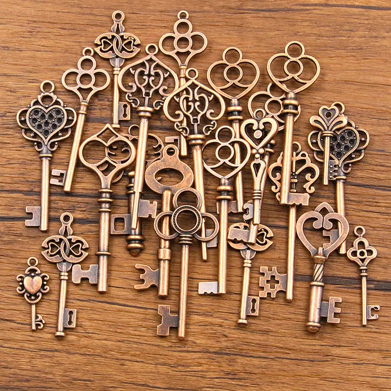 Peris Gems Antique copper / 30g 100g 50g 30g Mixed Key Charms 6 Color Bracelets Necklace Craft Metal Pendant For Jewelry Making DIY Supplies Wholesale SHEIN Amazon Temu