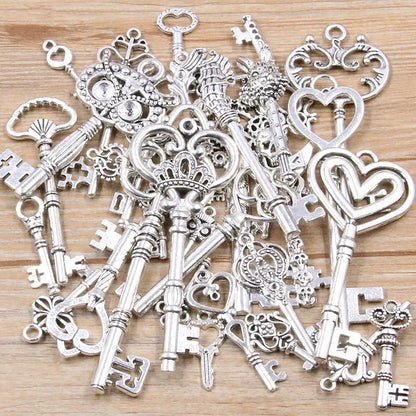 Peris Gems Antique silver / 30g 100g 50g 30g Mixed Key Charms 6 Color Bracelets Necklace Craft Metal Pendant For Jewelry Making DIY Supplies Wholesale SHEIN Amazon Temu