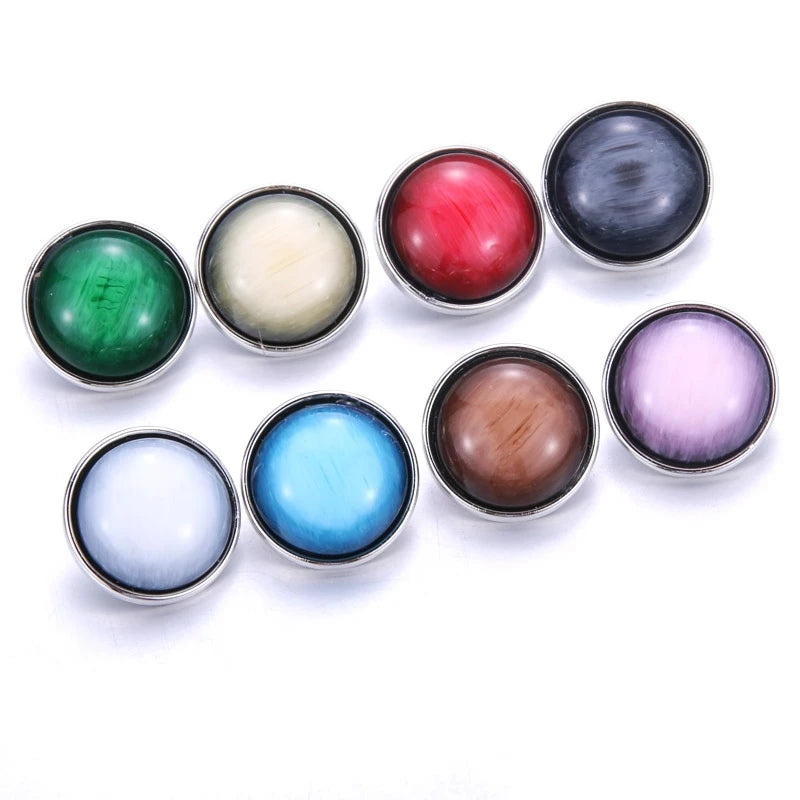 Peris Gems  AS11 10pcs/lot New Mixed Snap Jewelry Glass Resin Charms 18mm Snap Button Jewelry for 18mm Snaps Bracelet SHEIN Amazon Temu
