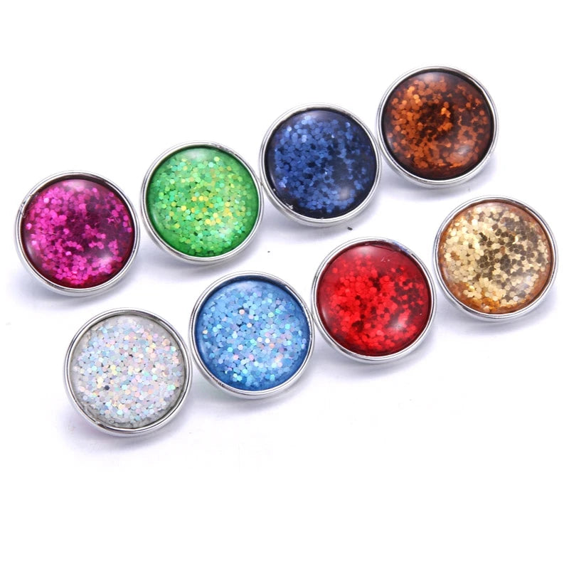 Peris Gems  AS12 10pcs/lot New Mixed Snap Jewelry Glass Resin Charms 18mm Snap Button Jewelry for 18mm Snaps Bracelet SHEIN Amazon Temu