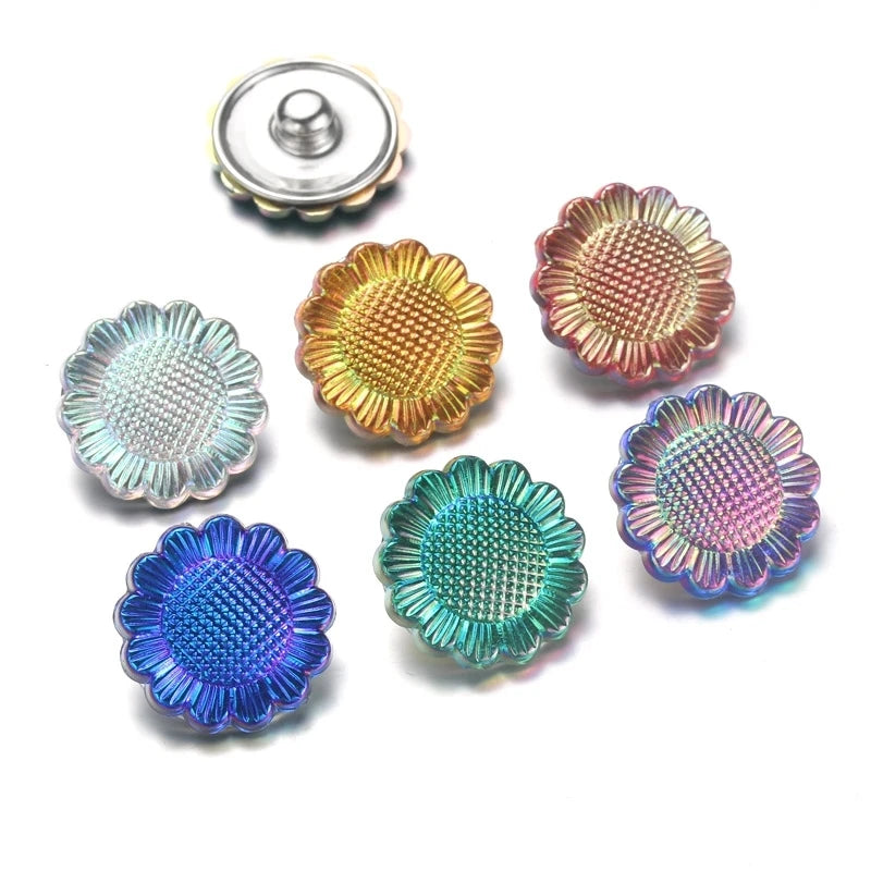 Peris Gems  AS15-mix 10pcs/lot New Mixed Snap Jewelry Glass Resin Charms 18mm Snap Button Jewelry for 18mm Snaps Bracelet SHEIN Amazon Temu