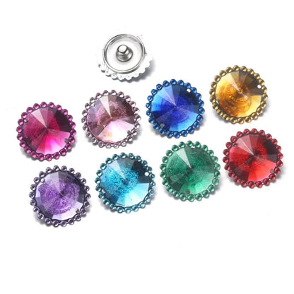 Peris Gems  AS23-mix 10pcs/lot New Mixed Snap Jewelry Glass Resin Charms 18mm Snap Button Jewelry for 18mm Snaps Bracelet SHEIN Amazon Temu
