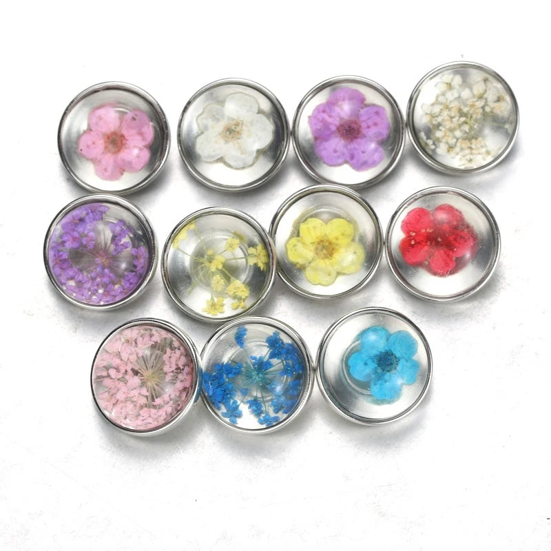 Peris Gems  AS27-mix 10pcs/lot New Mixed Snap Jewelry Glass Resin Charms 18mm Snap Button Jewelry for 18mm Snaps Bracelet SHEIN Amazon Temu
