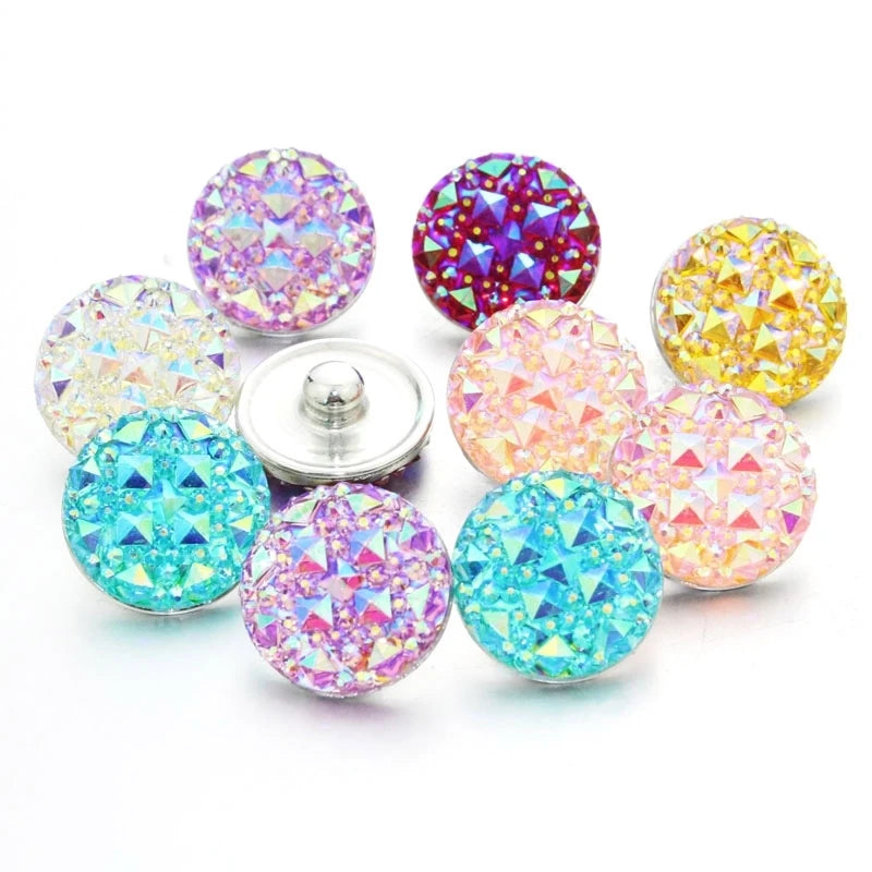 Peris Gems  AS39-mix 10pcs/lot New Mixed Snap Jewelry Glass Resin Charms 18mm Snap Button Jewelry for 18mm Snaps Bracelet SHEIN Amazon Temu
