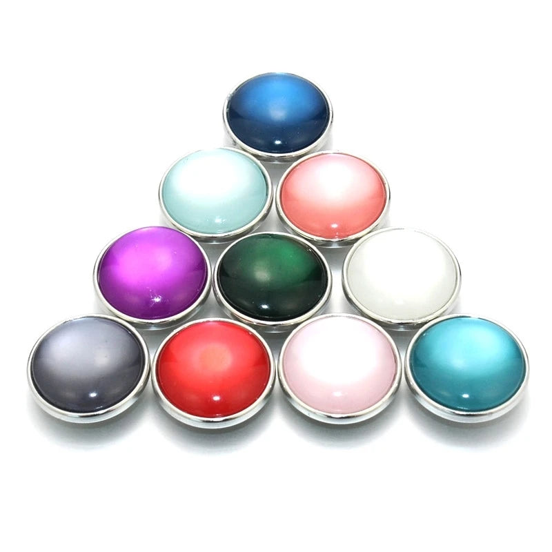 Peris Gems  AS40-random 10pcs/lot New Mixed Snap Jewelry Glass Resin Charms 18mm Snap Button Jewelry for 18mm Snaps Bracelet SHEIN Amazon Temu