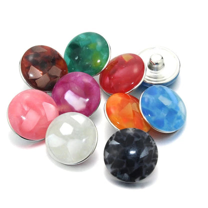 Peris Gems  AS44 10pcs/lot New Mixed Snap Jewelry Glass Resin Charms 18mm Snap Button Jewelry for 18mm Snaps Bracelet SHEIN Amazon Temu