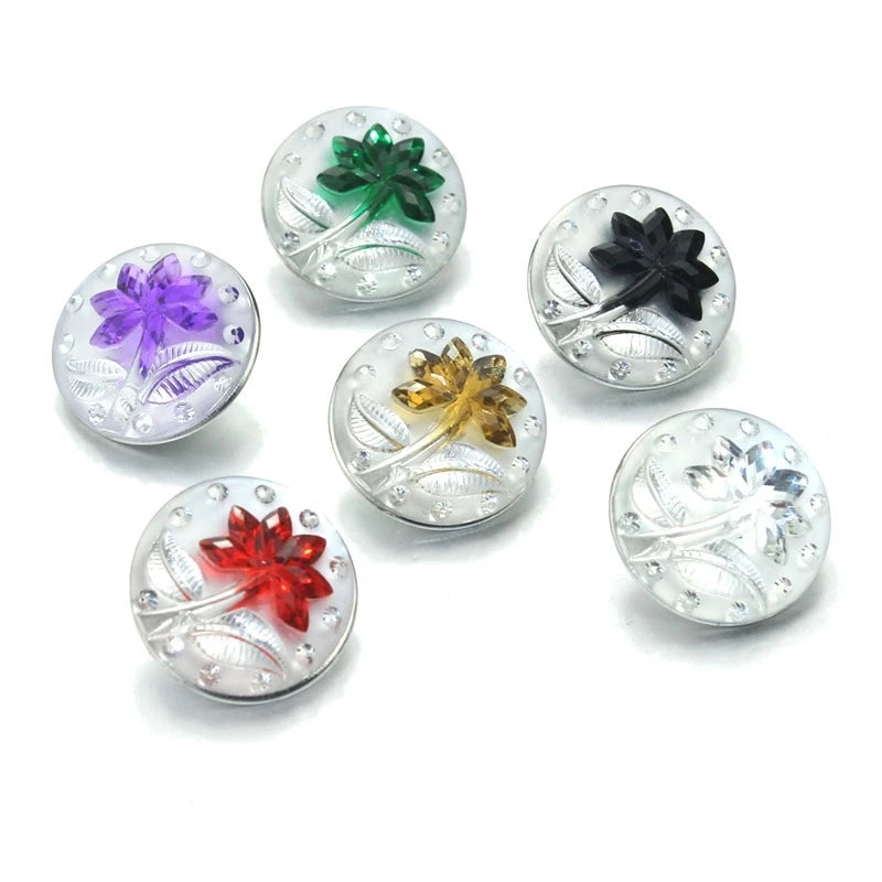 Peris Gems  AS46-random 10pcs/lot New Mixed Snap Jewelry Glass Resin Charms 18mm Snap Button Jewelry for 18mm Snaps Bracelet SHEIN Amazon Temu