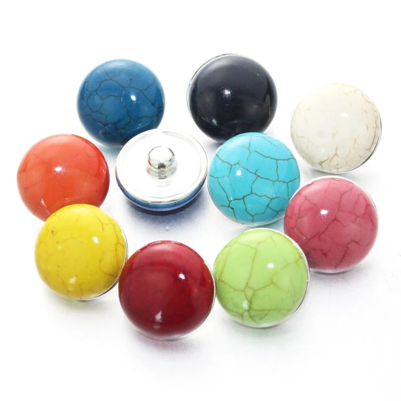 Peris Gems  AS92-2 10pcs/lot New Mixed Snap Jewelry Glass Resin Charms 18mm Snap Button Jewelry for 18mm Snaps Bracelet SHEIN Amazon Temu