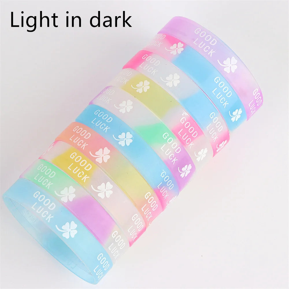 Peris Gems b / CHINA / 30pcs 10/20/30/50Pcs/Lot Fashion Simple Luminous Silicone Bracelet For Men Women Sports Love Mixed Style Jewelry Birthday Party Gifts SHEIN Amazon Temu