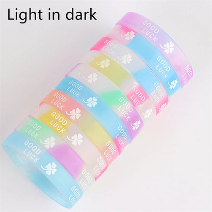Peris Gems b / CHINA / 30pcs 10/20/30/50Pcs/Lot Fashion Simple Luminous Silicone Bracelet For Men Women Sports Love Mixed Style Jewelry Birthday Party Gifts SHEIN Amazon Temu