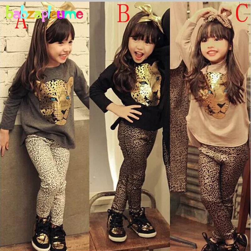 Peris Gems  Baby Girls Gold Sweatshirt and Leopard Leggings Set SHEIN Amazon Temu