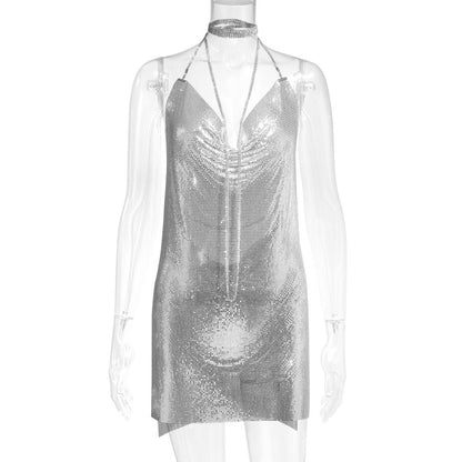 Peris Gems  Backless Sequin Night Dress for Women | Glittery Dress SHEIN Amazon Temu