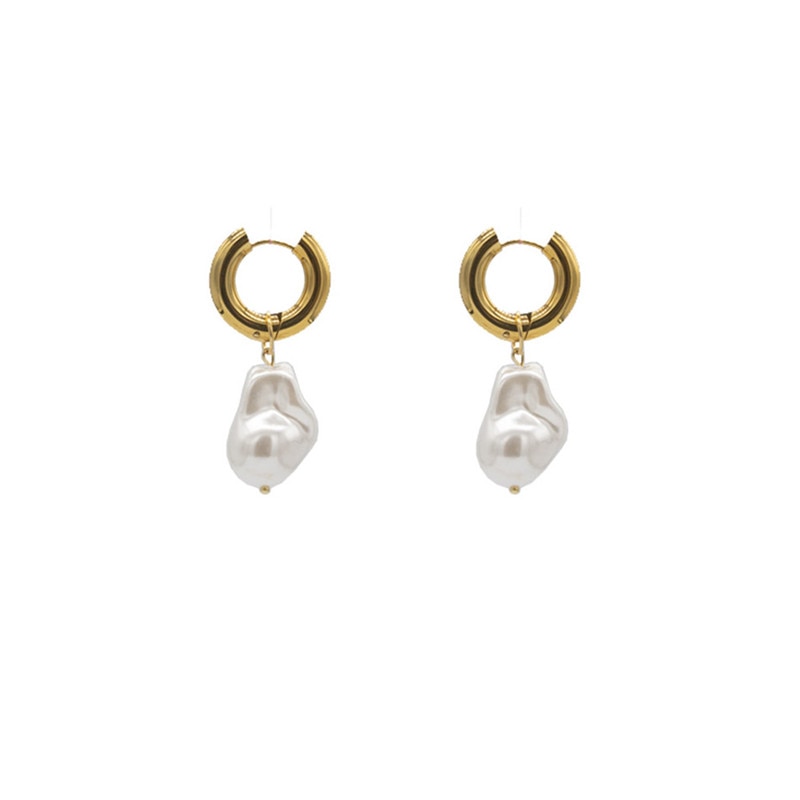 Peris Gems  Baroque Gold Pearl Tassel Earrings for Women | Stainless Steel Clasp Earrings Baroque Gold Pearl Tassel Earrings for Women Stainless Steel SHEIN Amazon Temu