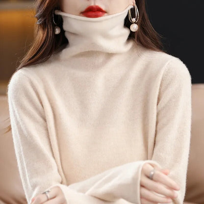 Peris Gems  Beige / S Pure 100% Wool Autumn Winter Cashmere Sweaters for Women SHEIN Amazon Temu