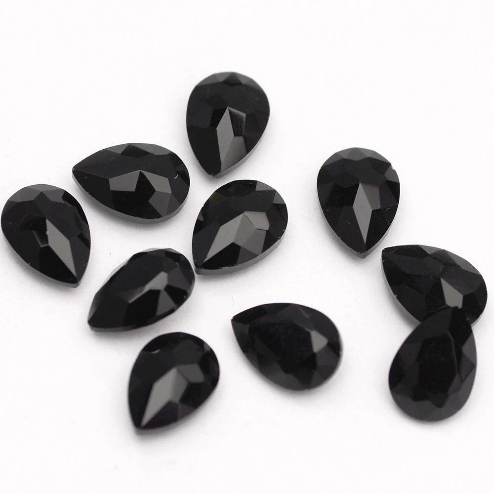 Peris Gems Black 10pcs 6x8mm Pear Glitter Crystal Nail Charms Rhinestone Colorful 3D Jewelry Making Beads DIY Nail Art Accessories SHEIN Amazon Temu