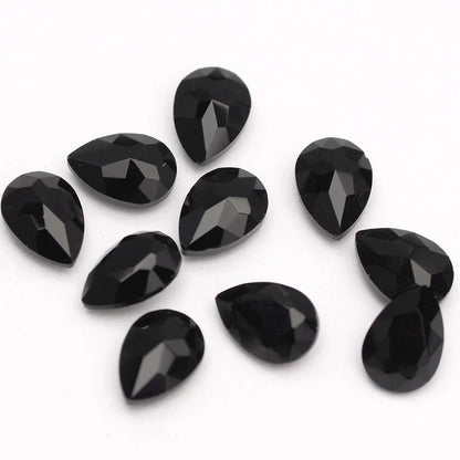 Peris Gems Black 10pcs 6x8mm Pear Glitter Crystal Nail Charms Rhinestone Colorful 3D Jewelry Making Beads DIY Nail Art Accessories SHEIN Amazon Temu