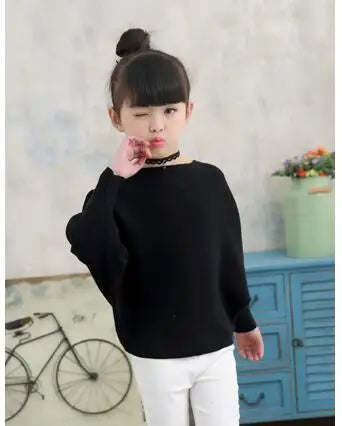Peris Gems  black / 2T Thin Knitted Batwing Sleeve Sweatshirts for Girls SHEIN Amazon Temu