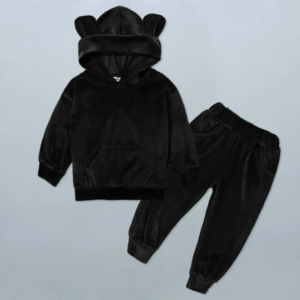 Peris Gems  Black / 3T Kids 2pc Light Brown Teddy Bear Sweatshirt and Pants Set SHEIN Amazon Temu