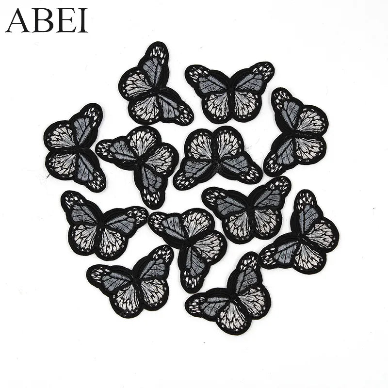 Peris Gems  Black and Grey 10pcs Butterfly Iron On Patches Stickers for Clothes SHEIN Amazon Temu