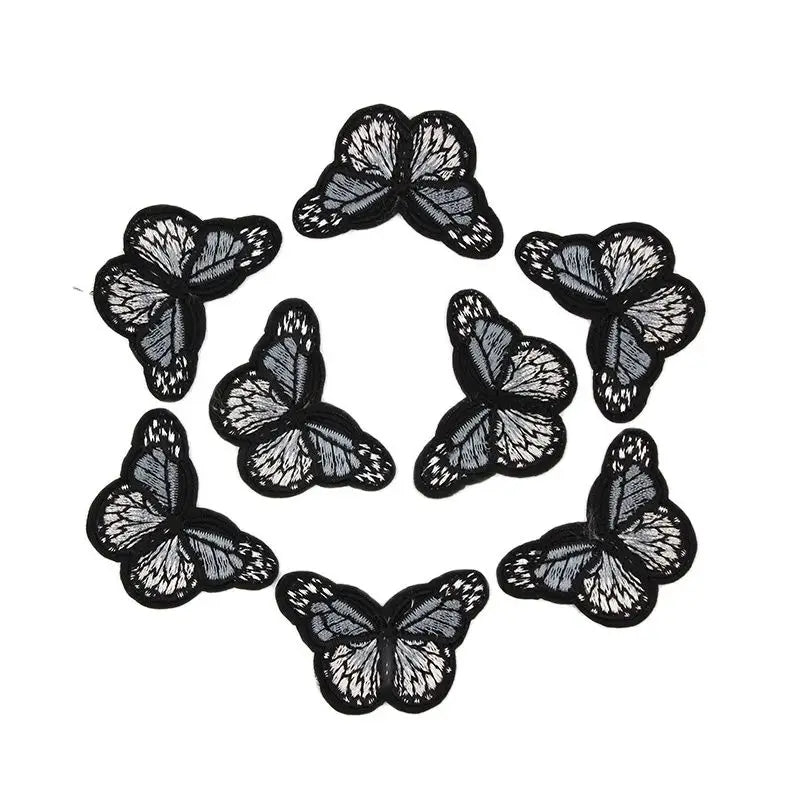Peris Gems  Black and Grey 10pcs Butterfly Iron On Patches Stickers for Clothes SHEIN Amazon Temu