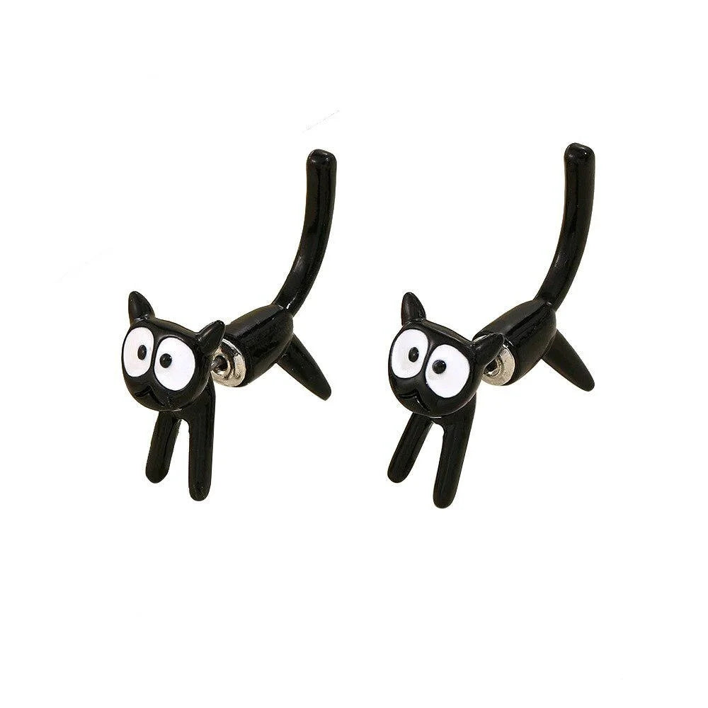 Peris Gems  black Creative Black Cat Stud Earrings for Women SHEIN Amazon Temu